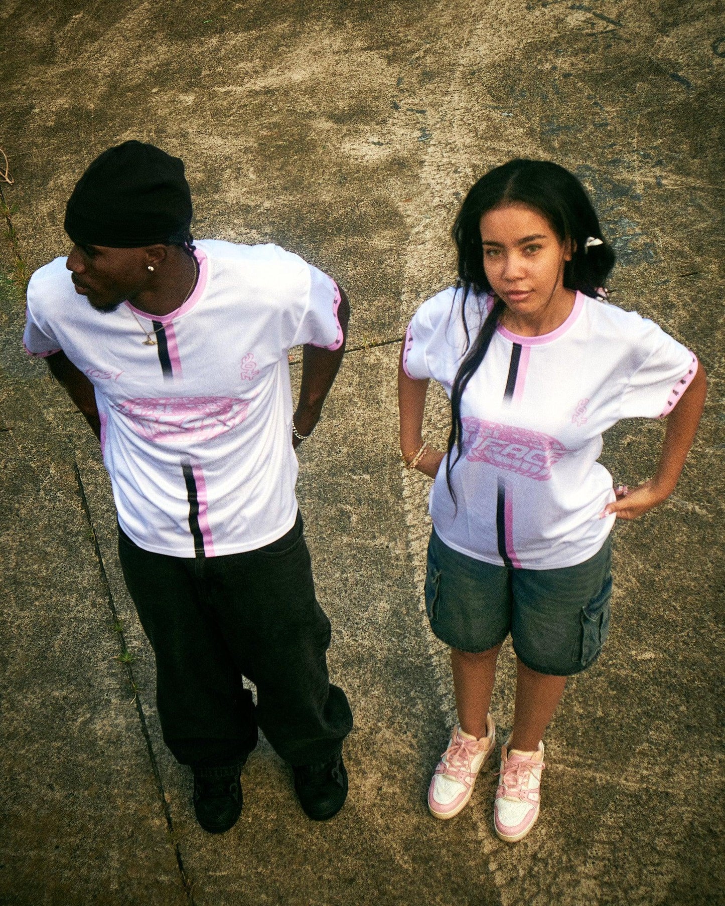 NO FACE JERSEY 'WHITE & PINK' - NO FACE