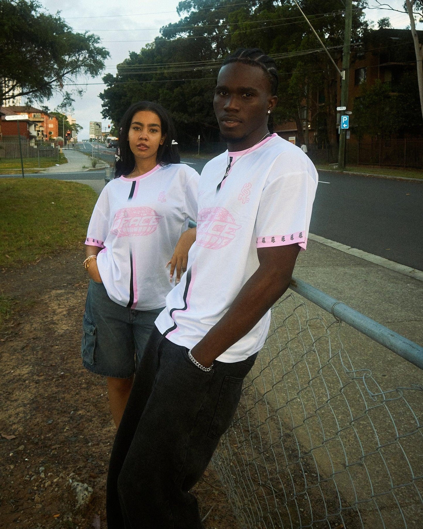 NO FACE JERSEY 'WHITE & PINK' - NO FACE