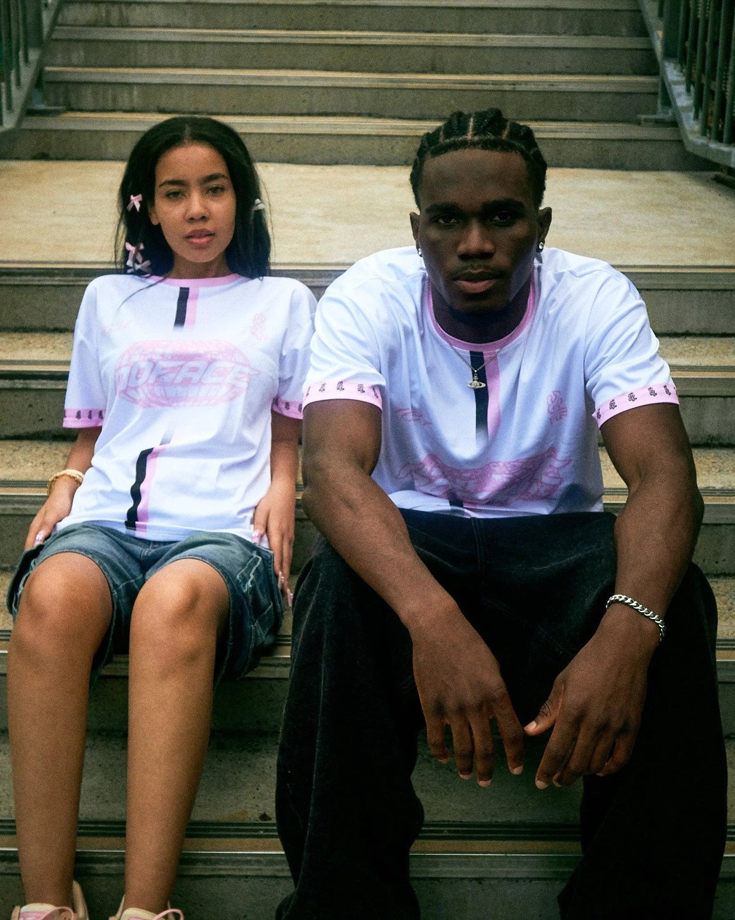 NO FACE JERSEY 'WHITE & PINK' - NO FACE