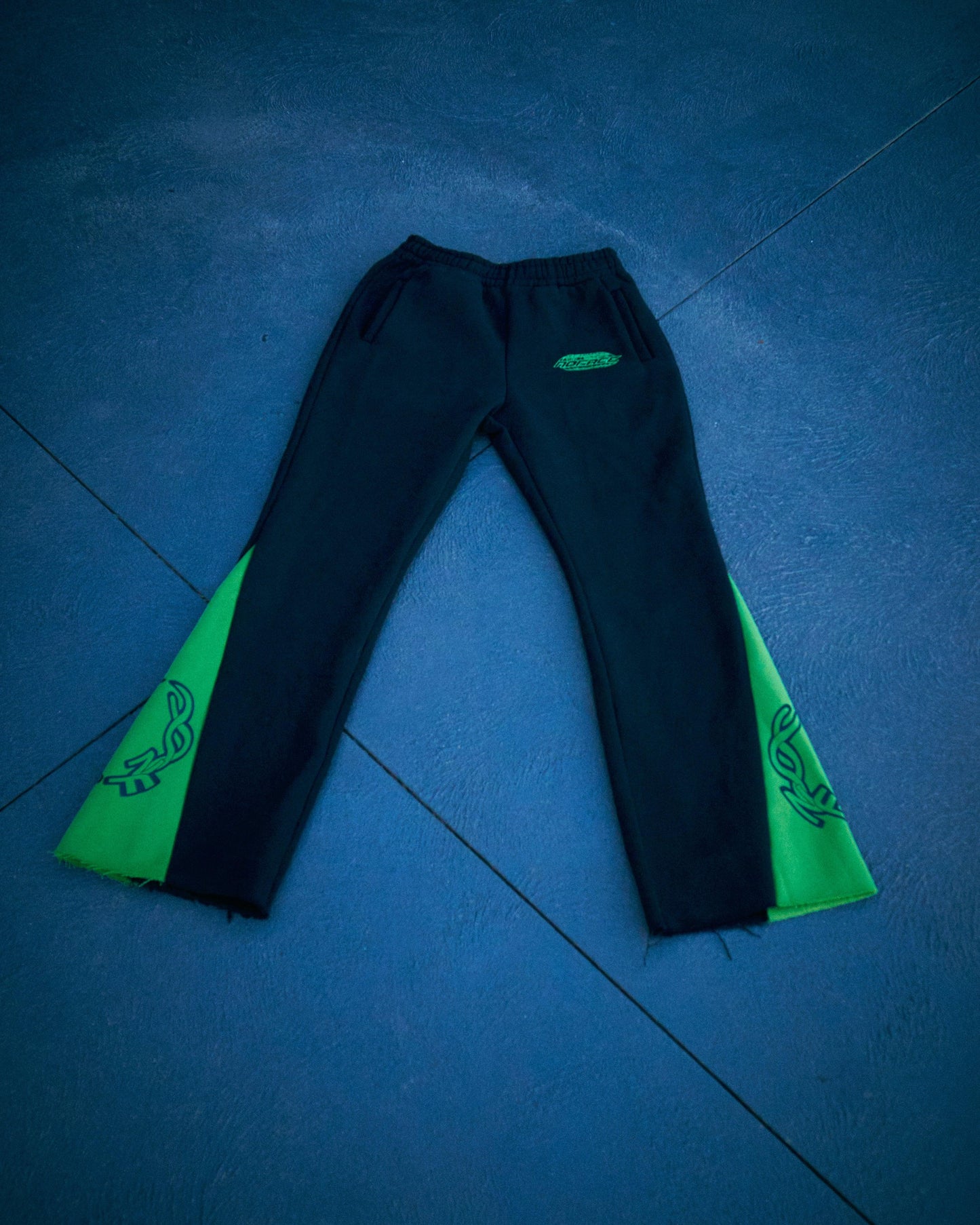 NO FACE FLAIR PANTS (BLACK + GREEN) - NO FACE