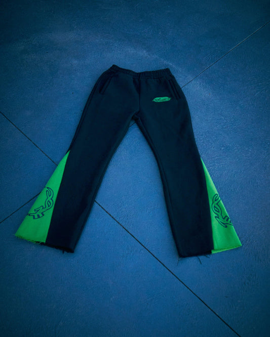 NO FACE FLAIR PANTS (BLACK + GREEN) - NO FACE