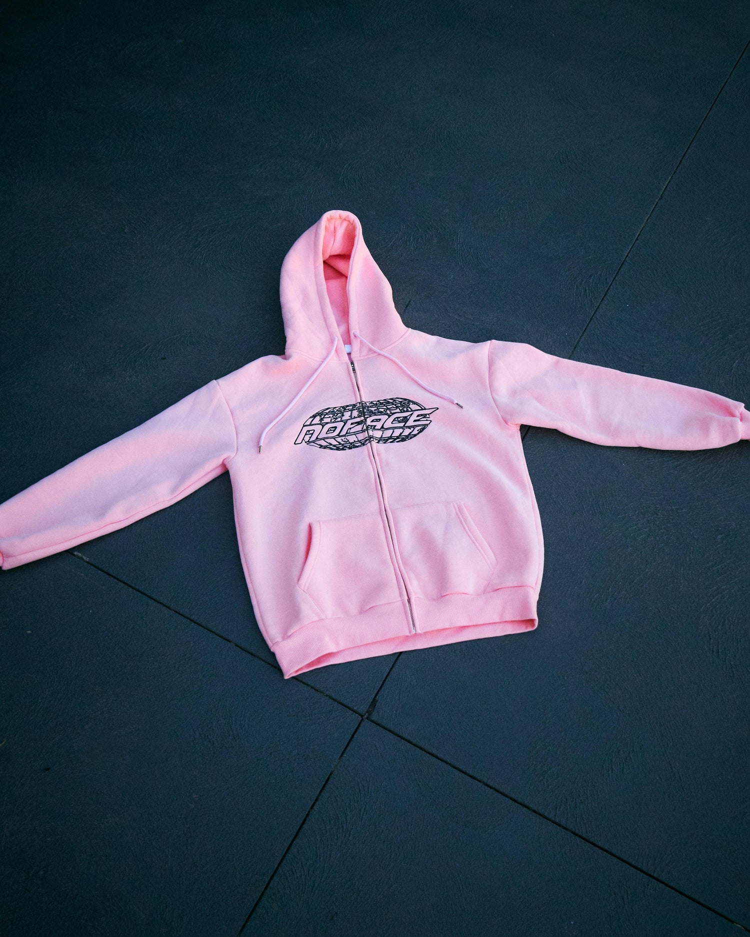 NO FACE ZIP HOODIE (PINK + BLACK) - NO FACE
