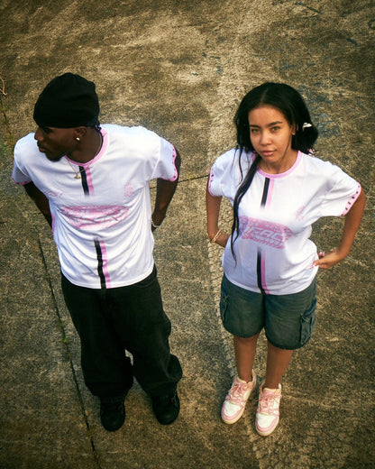 NO FACE JERSEY 'WHITE & PINK' - NO FACE