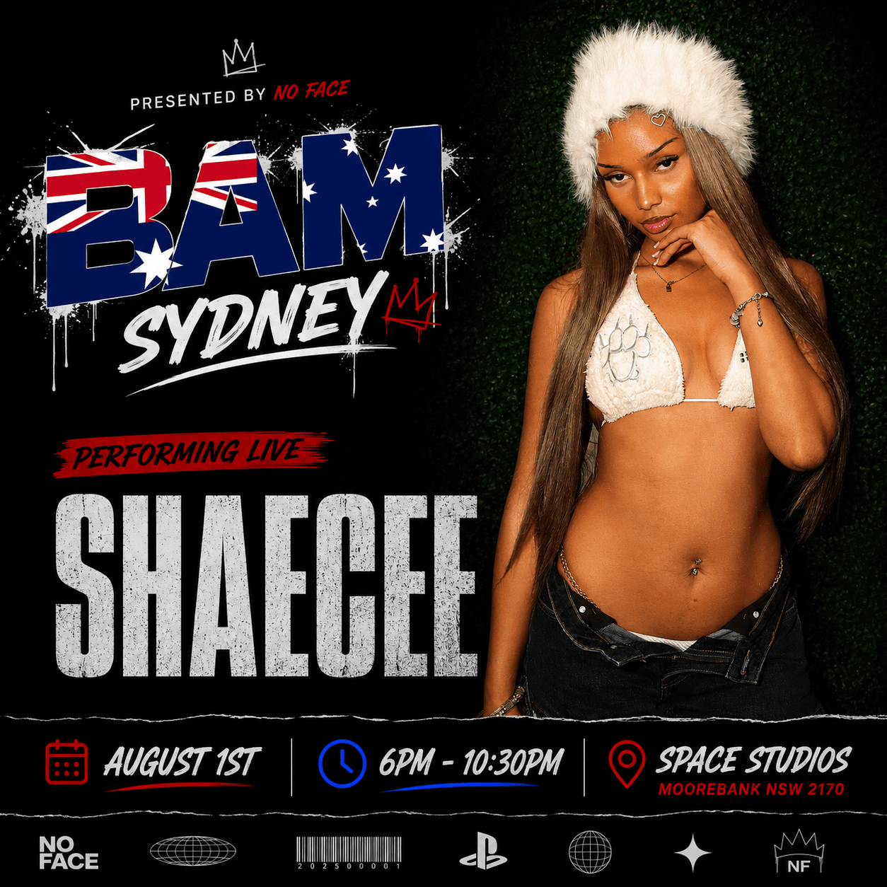 BAM SYDNEY: ALL TICKETS - NO FACE