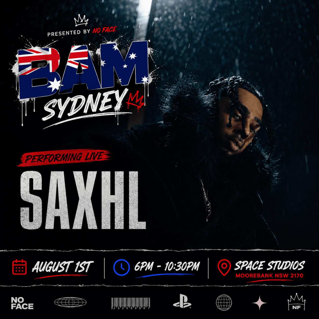 BAM SYDNEY: ALL TICKETS - NO FACE