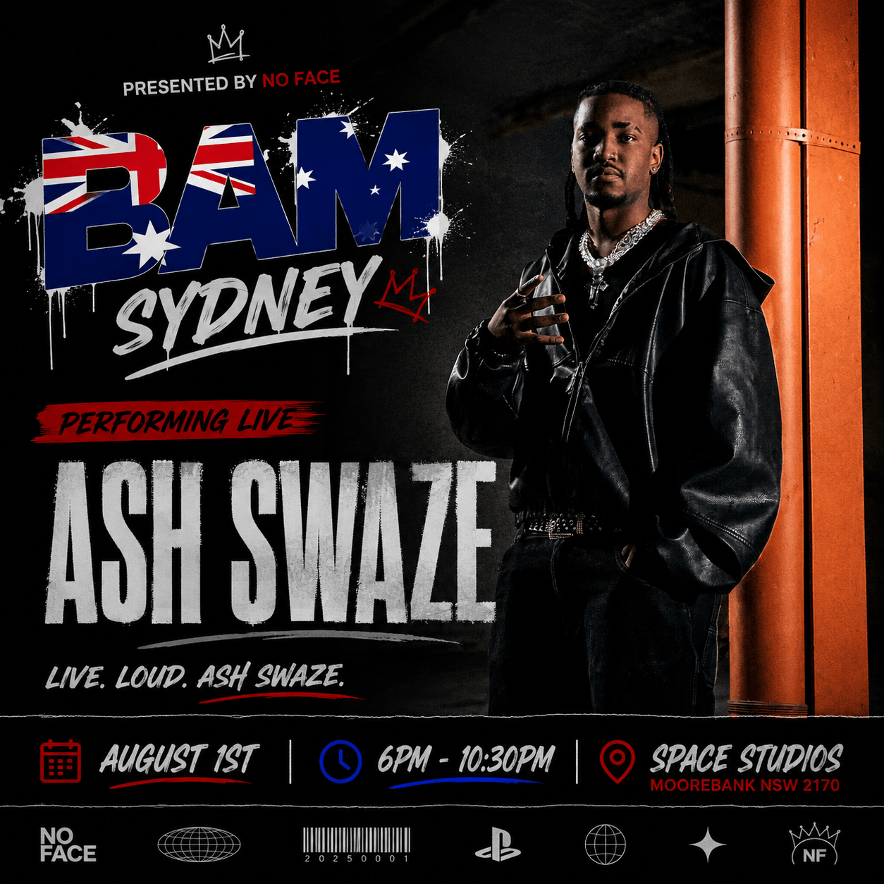 BAM SYDNEY: ALL TICKETS - NO FACE