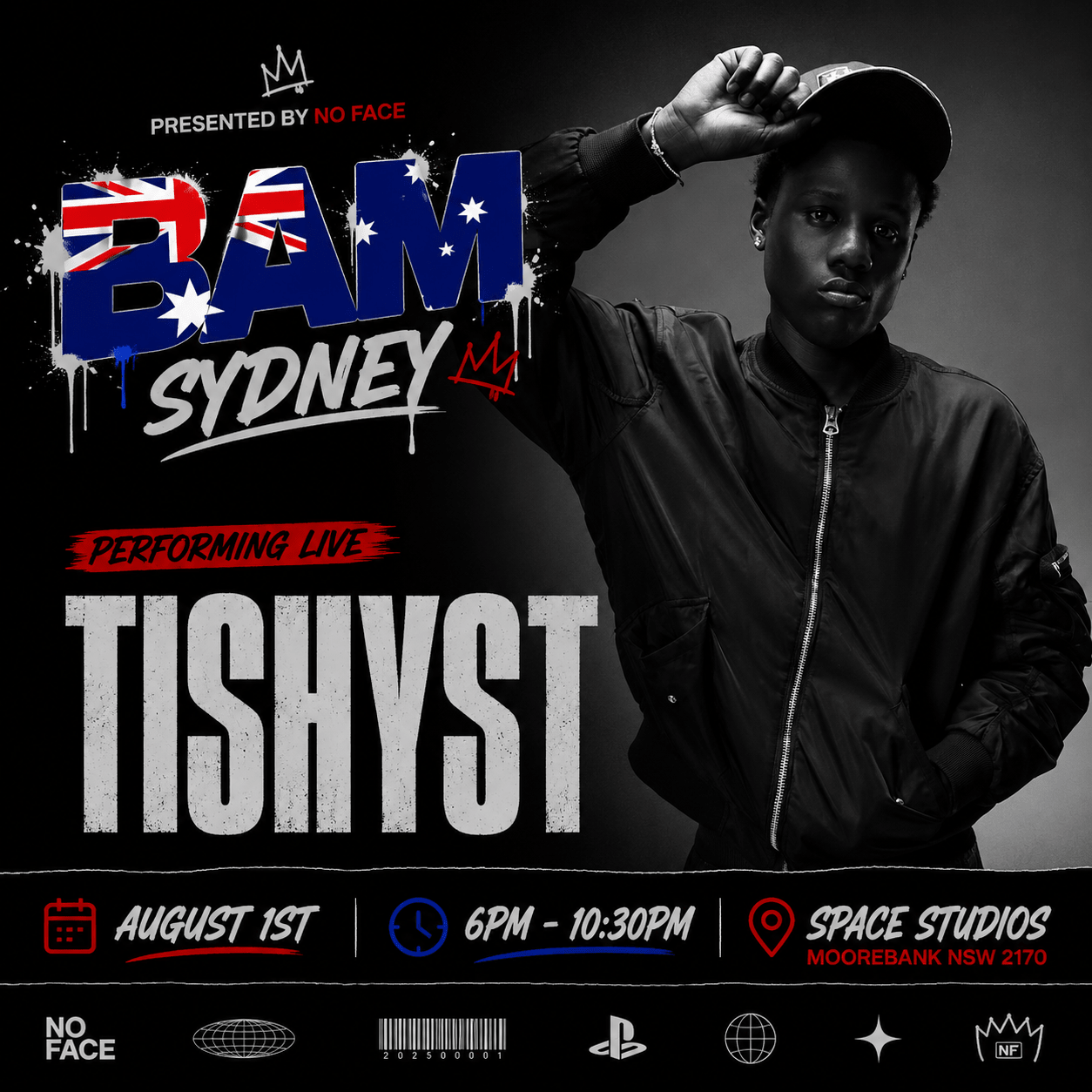 BAM SYDNEY: ALL TICKETS - NO FACE