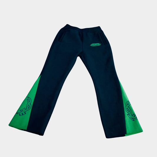 NO FACE FLAIR PANTS (BLACK + GREEN) - NO FACE