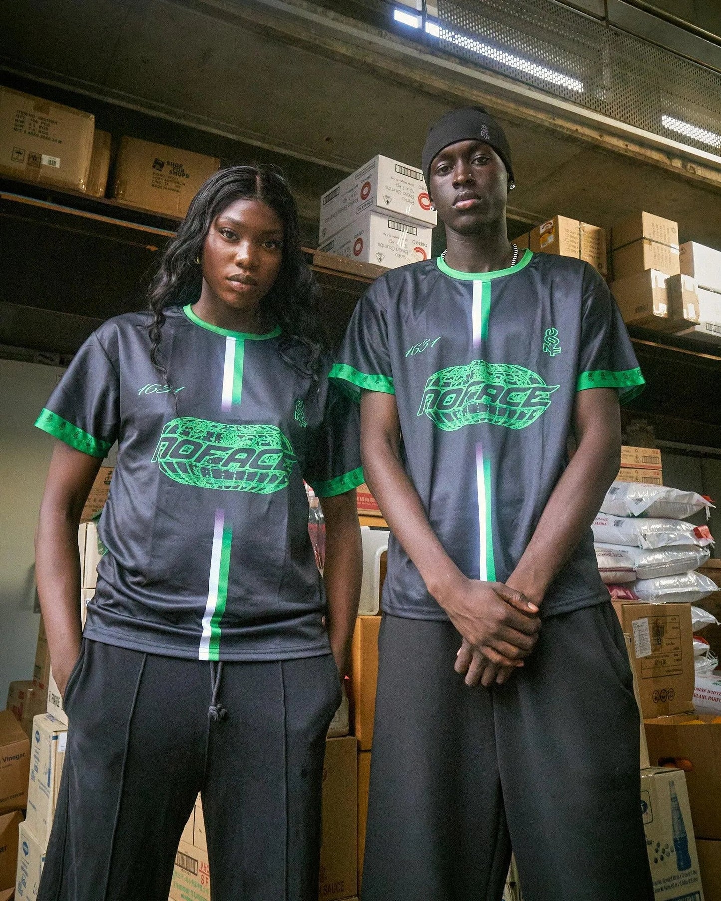 NO FACE JERSEY BLACK & GREEN - NO FACE