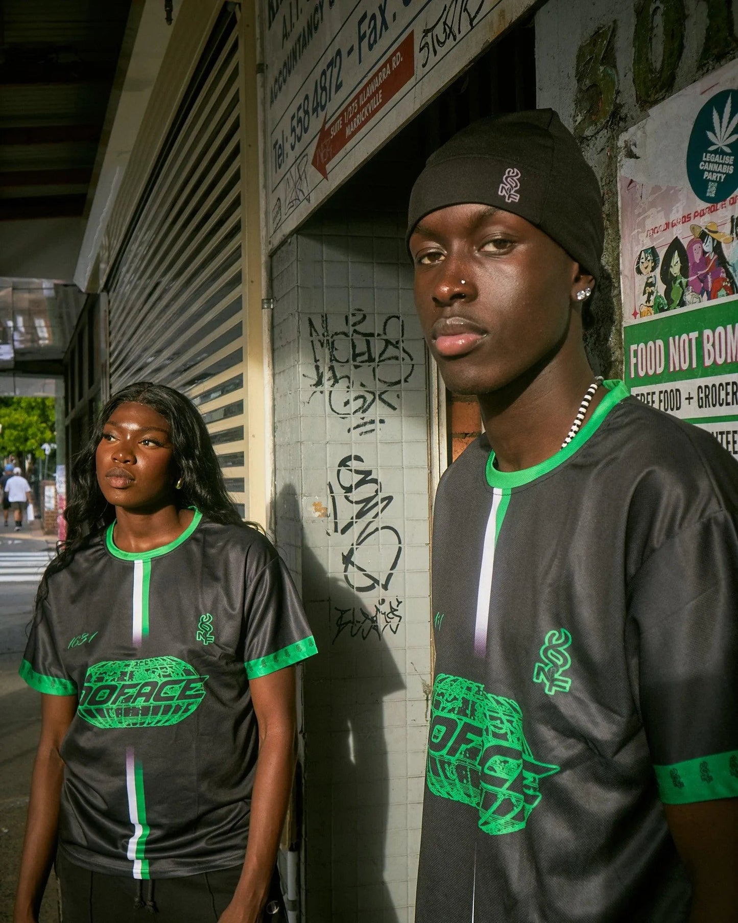 NO FACE JERSEY BLACK & GREEN - NO FACE