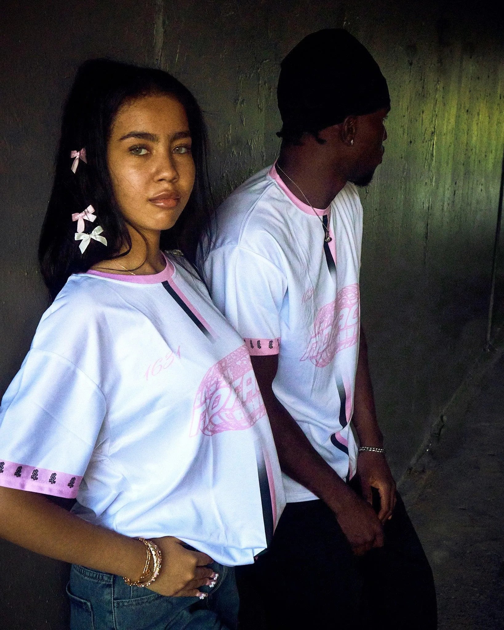 NO FACE JERSEY 'WHITE & PINK' - NO FACE