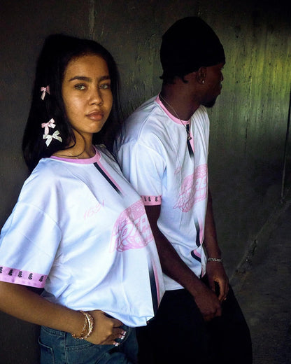 NO FACE JERSEY 'WHITE & PINK' - NO FACE