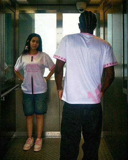 NO FACE JERSEY 'WHITE & PINK' - NO FACE