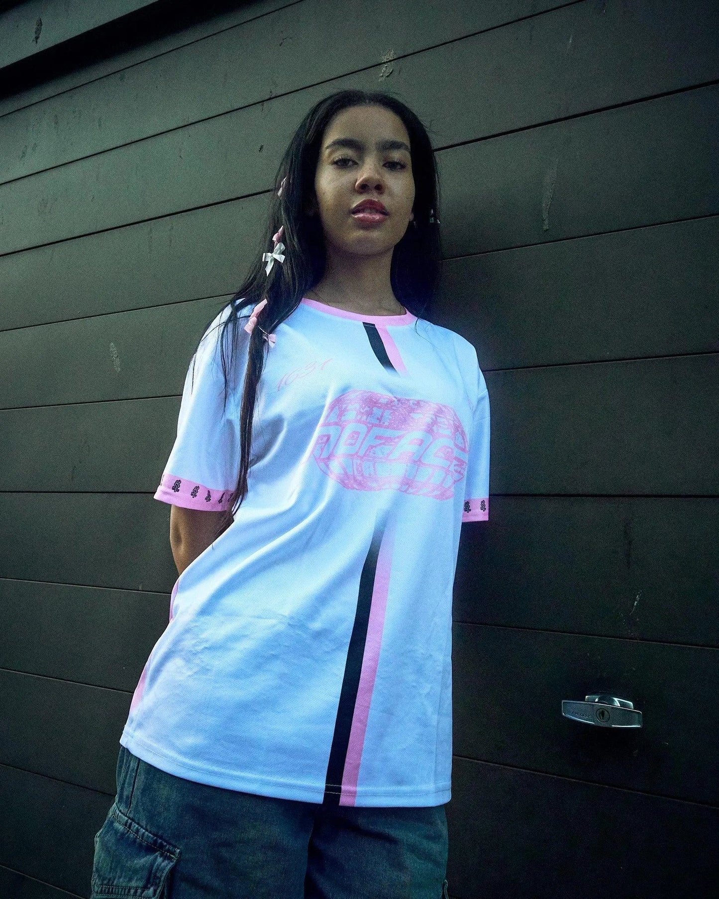 NO FACE JERSEY 'WHITE & PINK' - NO FACE