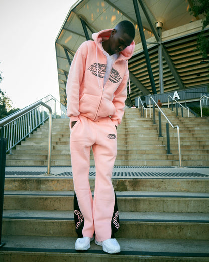 NO FACE ZIP HOODIE (PINK + BLACK) - NO FACE