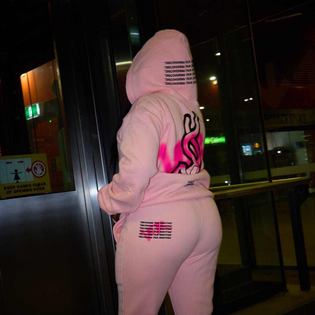 TRUE IDENTITY FLARE PANTS: PINK - NO FACE
